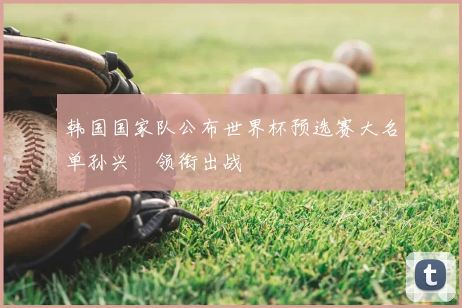 韩国国家队公布世界杯预选赛大名单孙兴慜领衔出战